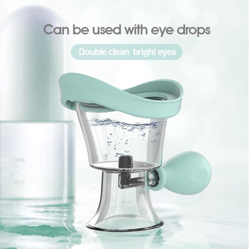 AITIME Eye Wash Cup, Portable Reusable Eye Cups for Eye Wash, Eye Rinse Cup and Contact Lens Case Kit, Silicon Manual Air Pressure Eye Washer Cup Tool(Blue) - Image 4